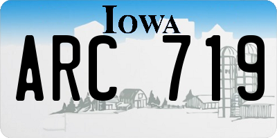 IA license plate ARC719