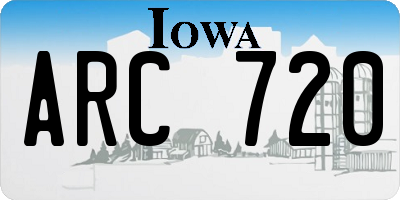 IA license plate ARC720