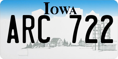 IA license plate ARC722