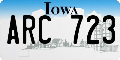 IA license plate ARC723