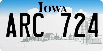 IA license plate ARC724