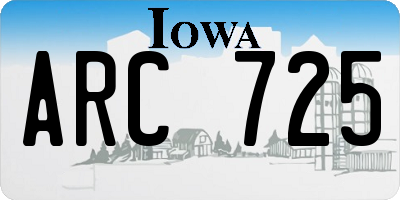 IA license plate ARC725