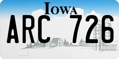 IA license plate ARC726