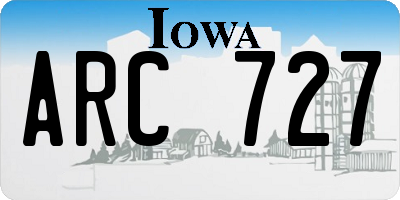 IA license plate ARC727