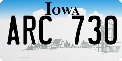IA license plate ARC730