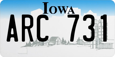 IA license plate ARC731