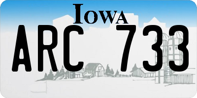 IA license plate ARC733