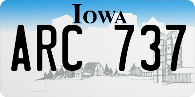 IA license plate ARC737