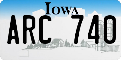 IA license plate ARC740