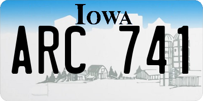 IA license plate ARC741