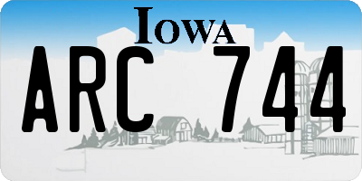 IA license plate ARC744