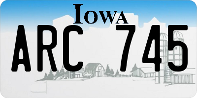 IA license plate ARC745