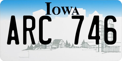 IA license plate ARC746
