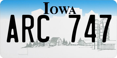 IA license plate ARC747
