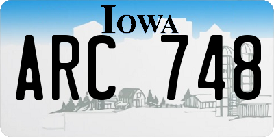 IA license plate ARC748