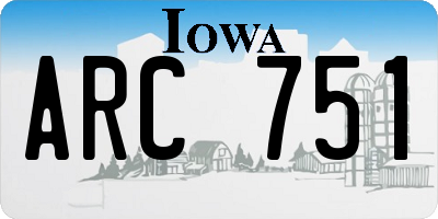 IA license plate ARC751