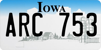 IA license plate ARC753