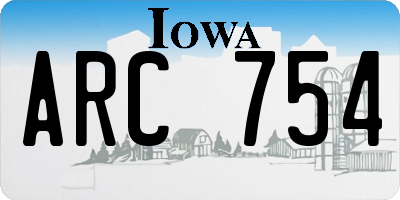 IA license plate ARC754