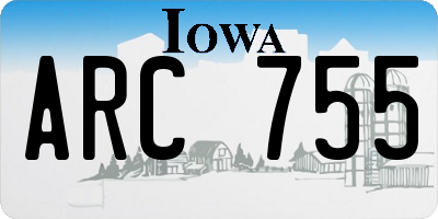 IA license plate ARC755
