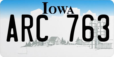 IA license plate ARC763