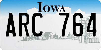 IA license plate ARC764