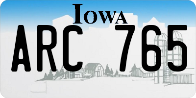 IA license plate ARC765
