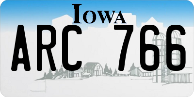 IA license plate ARC766