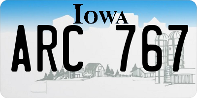 IA license plate ARC767