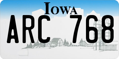 IA license plate ARC768