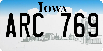 IA license plate ARC769