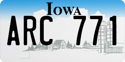 IA license plate ARC771