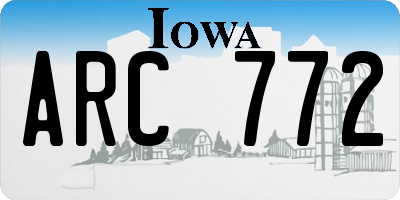 IA license plate ARC772