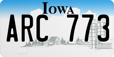 IA license plate ARC773
