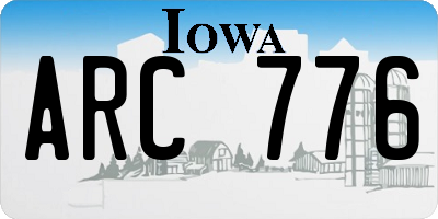 IA license plate ARC776
