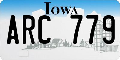 IA license plate ARC779