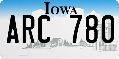 IA license plate ARC780