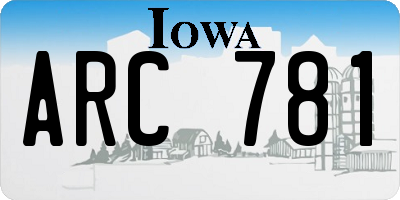 IA license plate ARC781