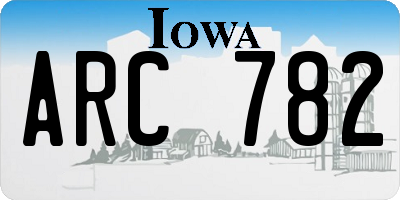 IA license plate ARC782