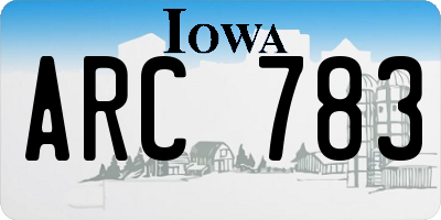 IA license plate ARC783