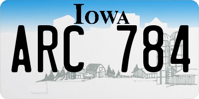 IA license plate ARC784