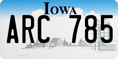 IA license plate ARC785