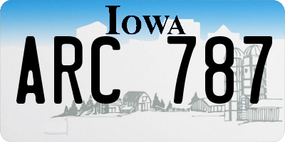 IA license plate ARC787