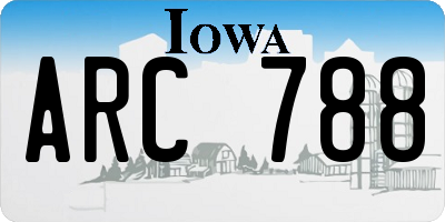 IA license plate ARC788