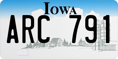 IA license plate ARC791