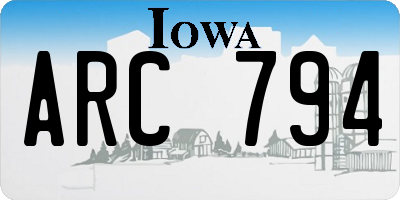 IA license plate ARC794