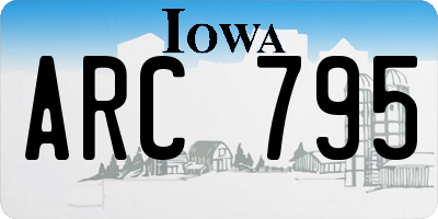 IA license plate ARC795