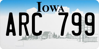 IA license plate ARC799