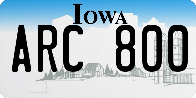 IA license plate ARC800