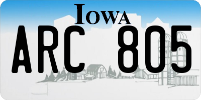 IA license plate ARC805