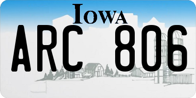 IA license plate ARC806